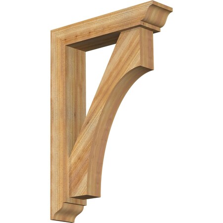 Ekena Millwork Westlake Traditional Rough Sawn Bracket w/ Offset Brace, Western Red Cedar, 6"W x 26"D x 38"H BKT0604X26X38WTL01RWR